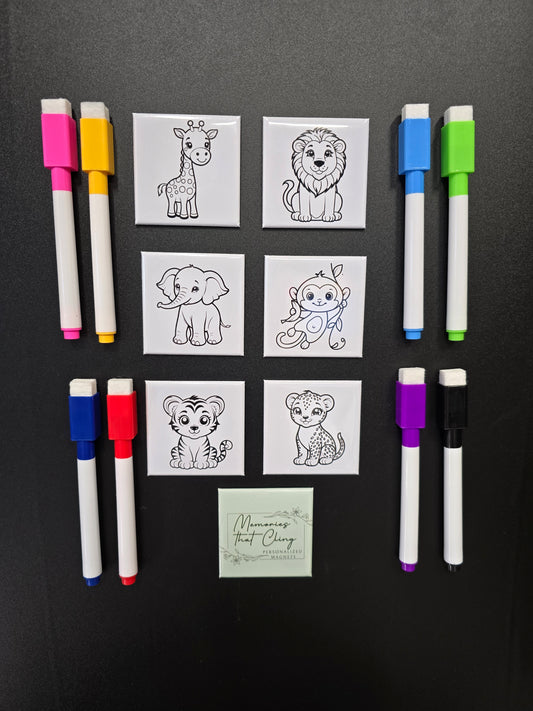 Zoo Animals Dry Erase Magents (Set of 6)