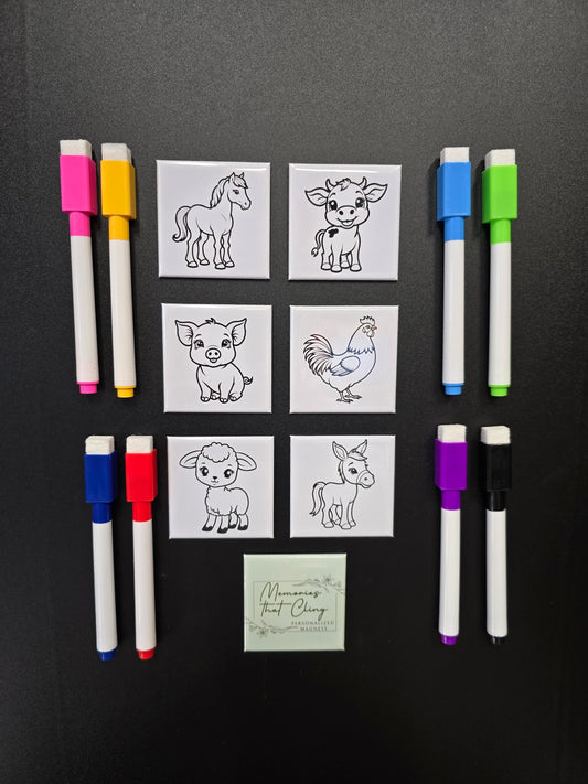 Farm Animals Dry Erase Magents (Set of 6)