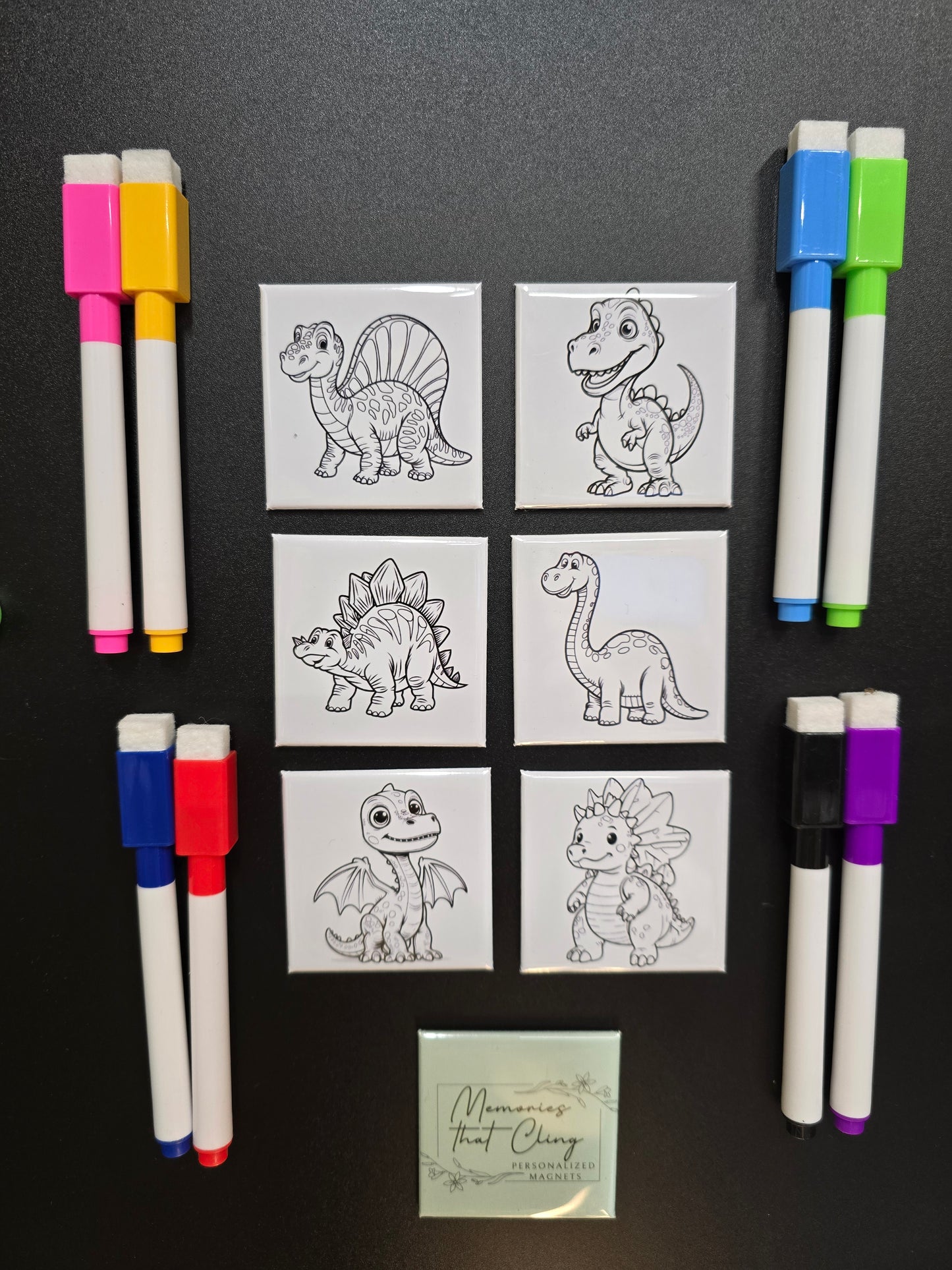 Dinosaur Dry Erase Magents (Set of 6)
