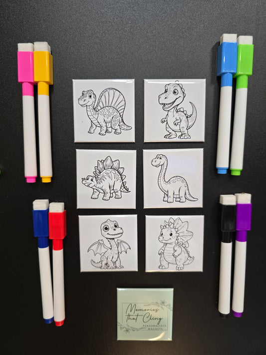 Dinosaur Dry Erase Magents (Set of 6)